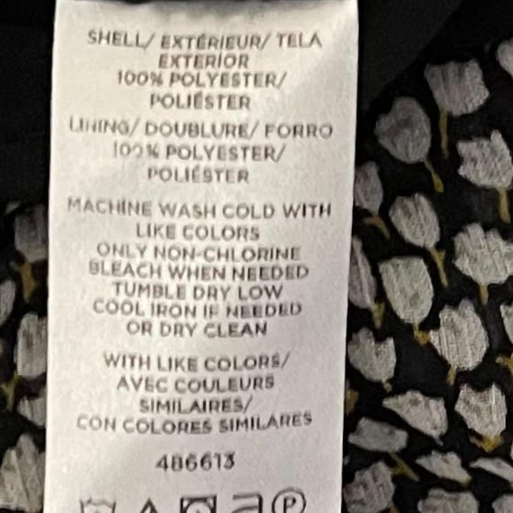 Loft Black Ditsy Floral Long Sleeve Neck Tie V Neck Ruffle Neck Peplum Blouse - Picture 6 of 6